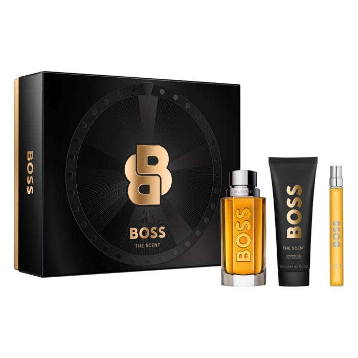 Hugo Boss Bottled 3pc Set   EDP Spray 100ml + 100ml Shower Gel + 10ml Travel Spray set  - Just Perfume