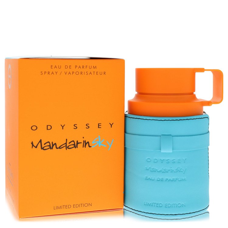 image showing the bottle and packaging for Armaf Odyssey Mandarin Sky Cologne By Armaf Eau De Parfum Spray 60ml