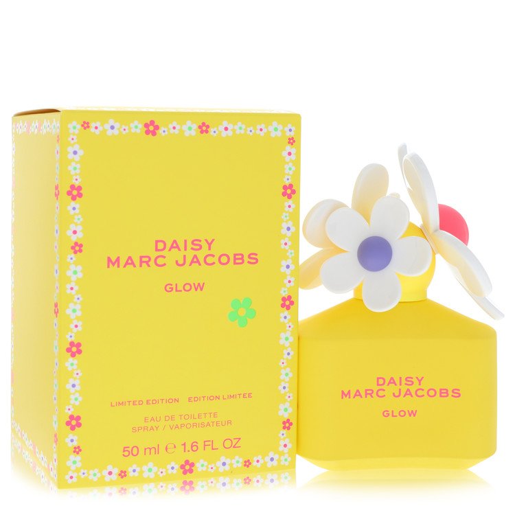image showing the bottle and packaging for Daisy Glow Perfume By Marc Jacobs Eau De Toilette Spray (Limited Edition) 50ml