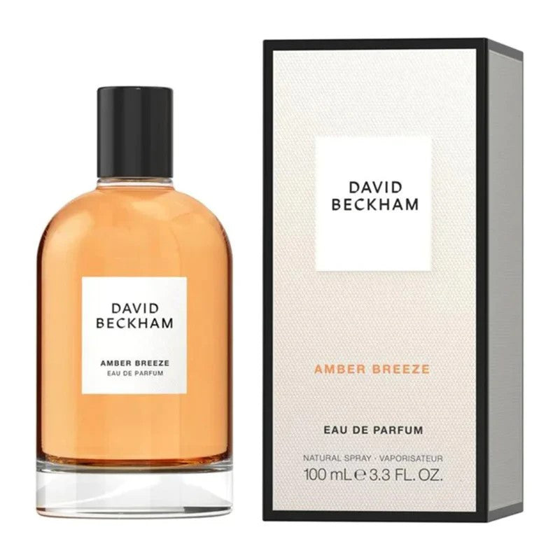 image showing the bottle and packaging for Amber Breeze Cologne By David Beckham Eau De Parfum Spray 100ml