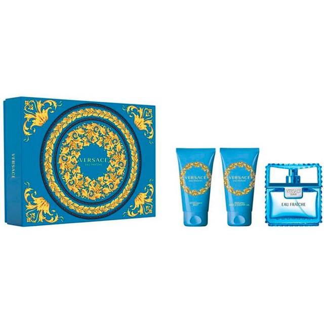 Versace Eau Fraiche 3pc Set   EDT 50ml + Shower Gel 50ml + Aftershave Balm 50ml set  - Just Perfume