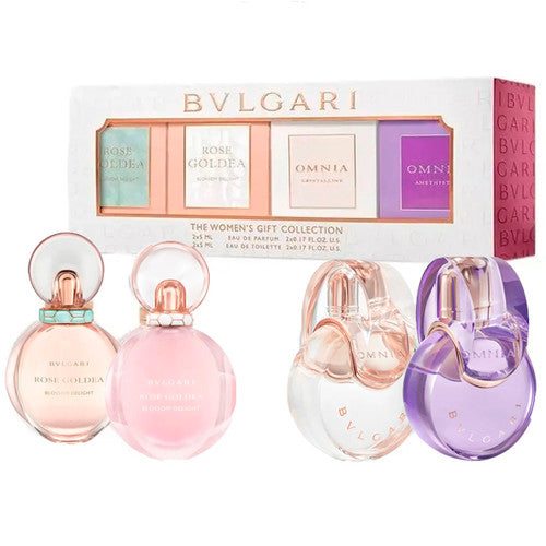 Bvlgari 4 pc Set   Rose Goldea + Blossom Delight + Omnia Amethyste + Omnia Crystalline set  - Just Perfume