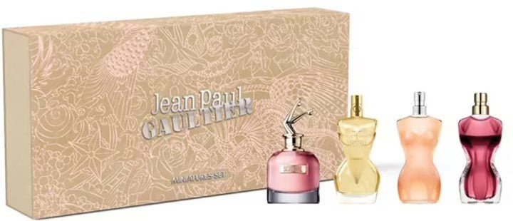 JEAN PAUL GAULTIER 4 PC MINI SET FOR WOMEN: SCANDAL EDP 6ML + DIVINE EDP 6ML + CLASSIQUE EDT 6ML + LA BELLE EDP 6ML - Just Perfume