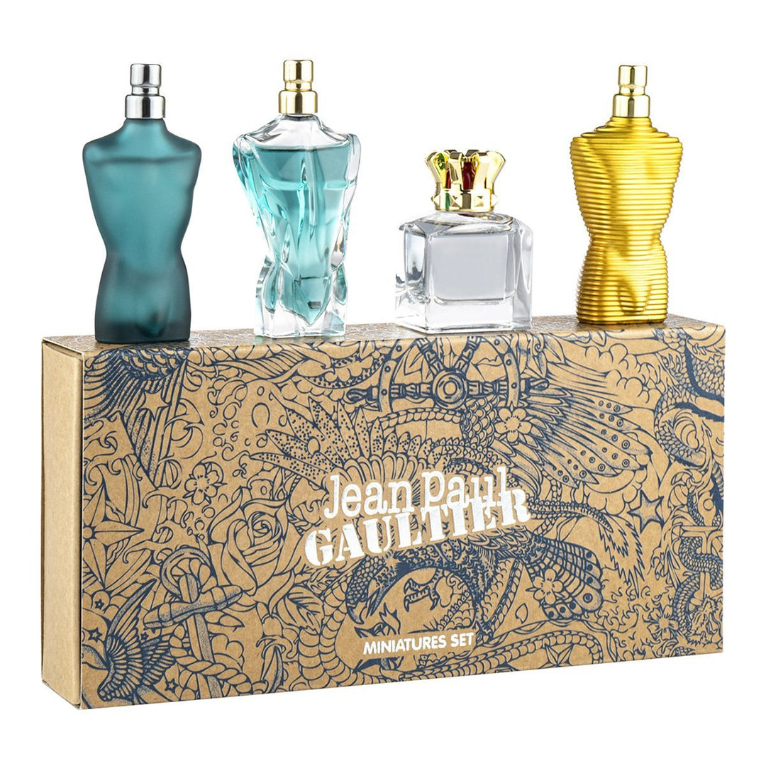 Jean Paul Gaultier 4 Pcs Mini Set For Men: Le Male EDT + Le Male Elixir EDP + Scandal EDT + Le Beau EDT - Just Perfume