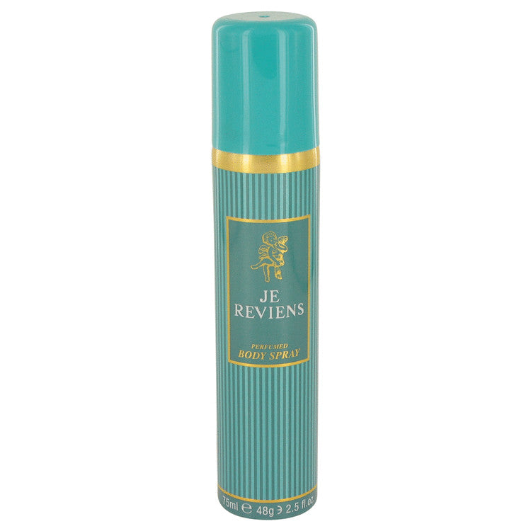 image showing the bottle and packaging for Je Reviens Perfume By Worth Body Spray 75ml
