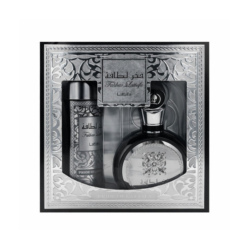 Lattafa Fakhar 2 pcs Gift Set   100ml EDP + 200ml Perfumed Spray set  - Just Perfume