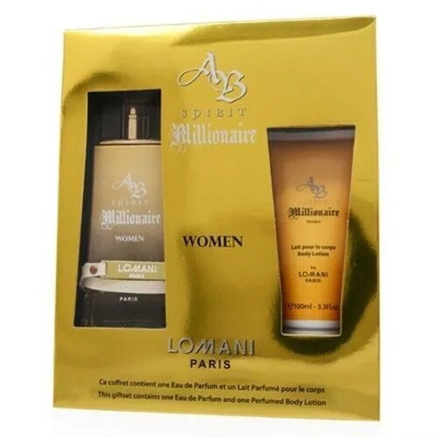 Lomani Ab Spirit Millionaire 2pc Set EDP 100ml + Body Lotion 100ml - Just Perfume